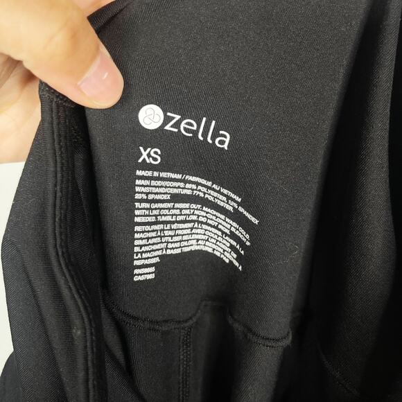 Zella Womens XSmall Black Maternity Leggings Side Pocket Over the Belly Stretch - Picture 8 of 8